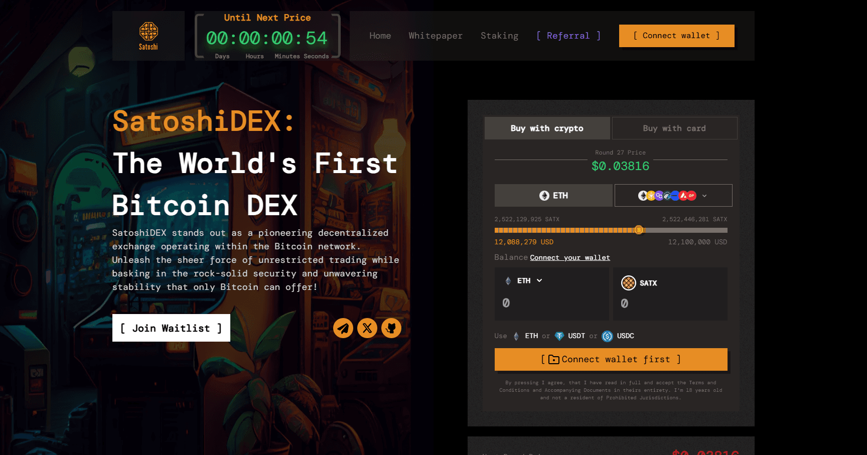 SatoshiDex screenshot